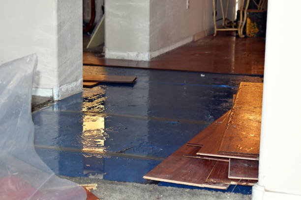Professional Flood Damage Restoration technician working in Hampden, ME